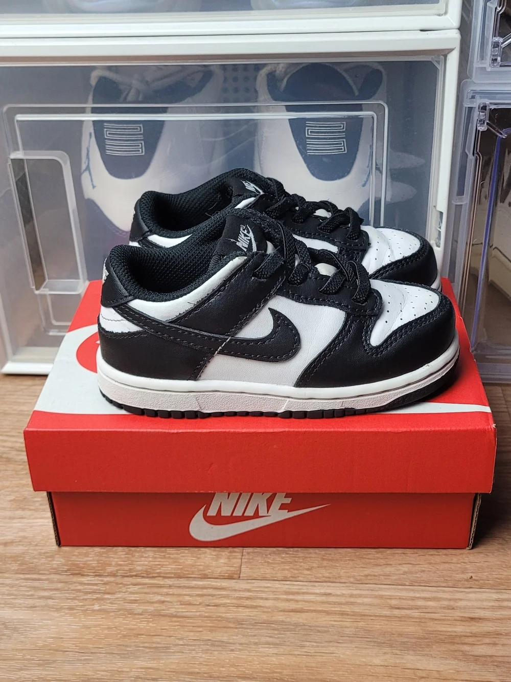 Nike Dunk Low Shoes Black White Panda Toddler Size 8C
